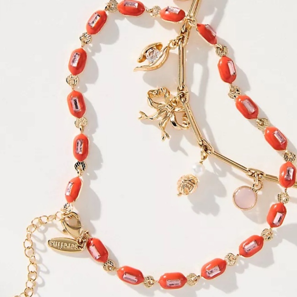 NWT Anthropologie Beaded Charm Ankle bracelet